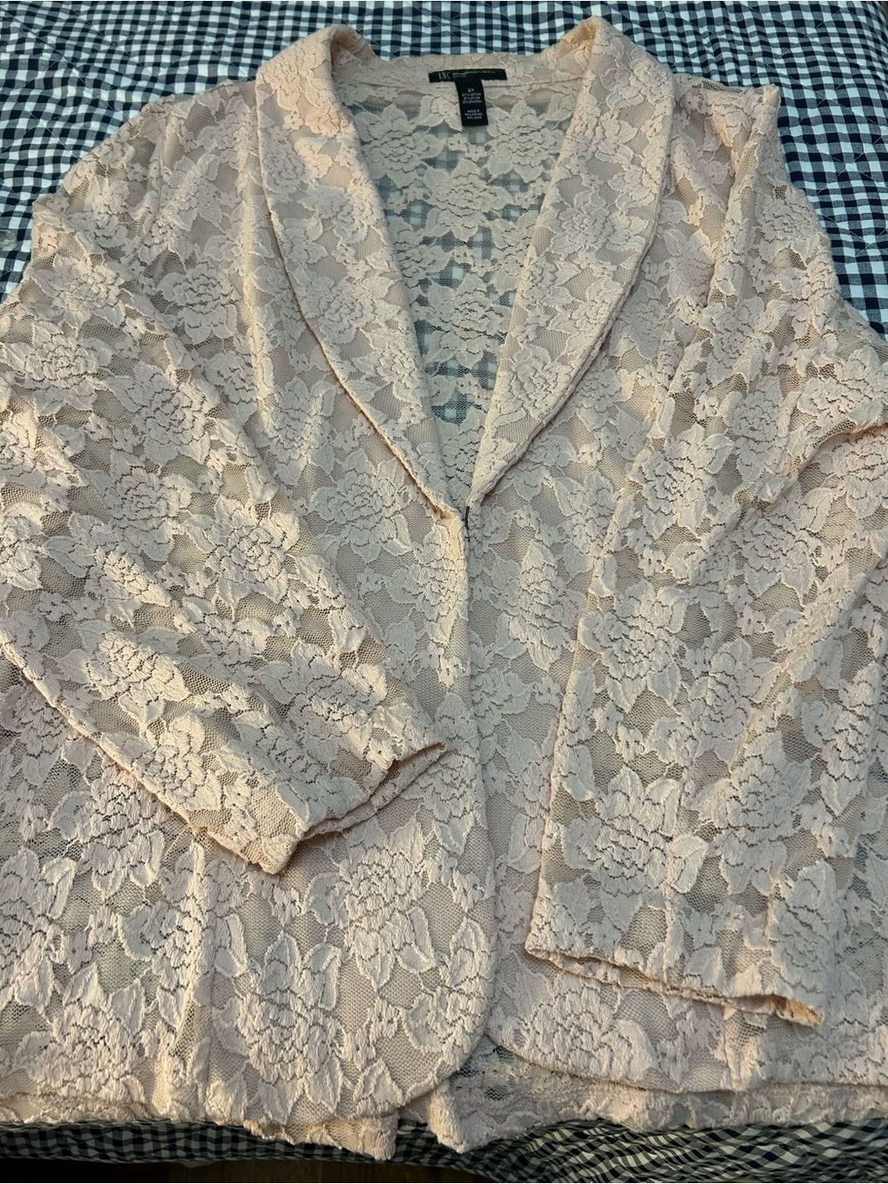 INC International Concepts Lace Blazer in Light Pink